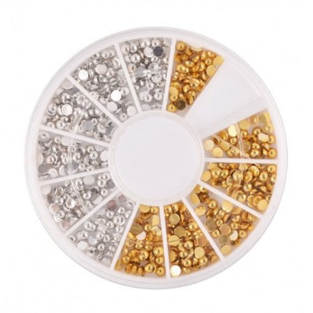 Rhinestone 2mm Sølv / Gull