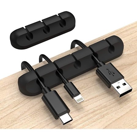 Skrivbordskabelorganiserare datakabel förvaringshållare (svart 3 svart 5)