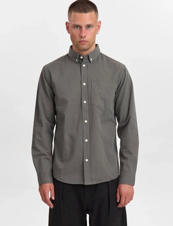 Anerkjendt Aktheshirt L/S Twill Shirt - Grey - XL