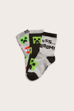 Kappahl | Skarpetki Minecraft 3-pak | Szary melanż