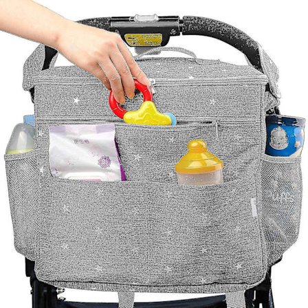 Barnvagn Organizer Skötväska Universal Vattentät Buggy Organizer Skötväska Barnvagn Stor förvaringsväska Mumieväska med axel