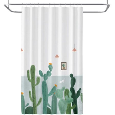 Duschdraperi Kaktus Tryck Vattentät Badrum Duschdraperi Badrumstillbehör Dekorativa Produkter