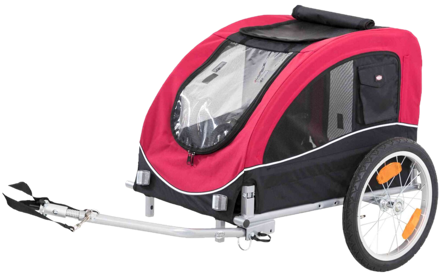 Trixie - Sykkelvogn for hunder, 63 x 68 x 75/137 cm, Medium, Rød - Hund - Hundetrening & bruksspor - Sykkelkurver & sykle med hunden - ZOO.no
