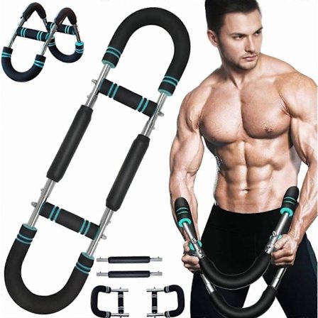 Twister-käsivarsitreenari, 18-45 kg säädettävä rintalihastreenilaite, U-muotoinen käsivarsitreenari miehille, kannettava Power Twister -tanko 