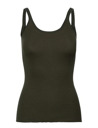 Silk Top W/ Elastic T-shirts & Tops Sleeveless Svart Rosemunde