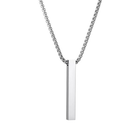 Mænd Bar Vedhæng Halskæde Rustfrit Stål Box Kæde Vedhæng Halskæde til Mænd Smykker