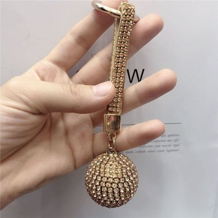Rhinestone läderrem Crystal Ball Pendant nyckelring 9