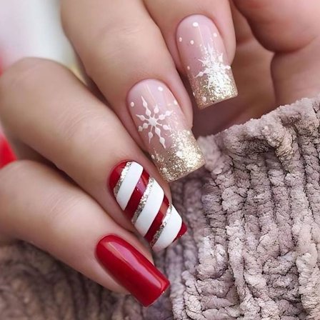 Christmas French Fake Nails False Nail 3 3