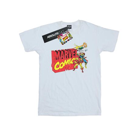 Marvel Comics Girls Vintage Logo Blast Bomull T-shirt 12-13 år White 12-13 Years
