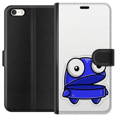 Kompatibel Tegnebogsetui til Apple Apple iPhone 5s Blå tegneseriefigur med åbent udtryk og store øjne i sjov illustration