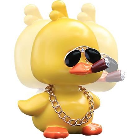 Gyngende andekardekoration gul andelegetøj søde biltilbehør