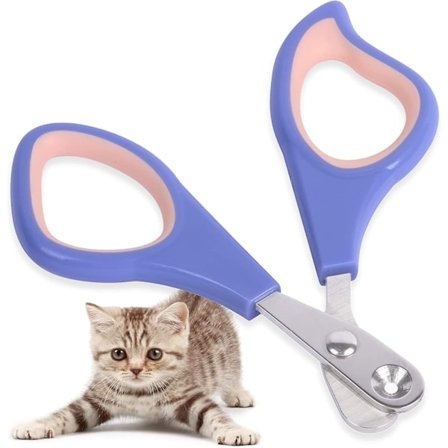 Katteklo-klipper, Klø-saks til kæledyr med 2 mm positioneringshul, Klø-klipper til små dyr, Skridsikker