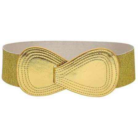 Elastisk Korset Bredt Taljebælte Slankende Formende Gjordel Alt Matchende Elastisk Korset Pige Festkjole Korsetbælte til Dunjakke Guld 85cm-Perfet