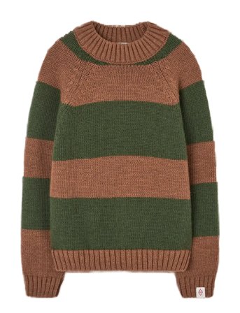 THE ANIMALS OBSERVATORY Stripes Brown Boxfish Sweater - Brown - 10 Y
