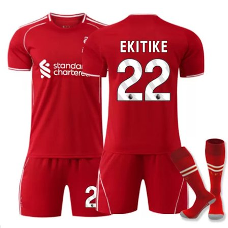 2025-2026 Liverpoolin lasten kotipaita jalkapallopaita Kit No 22 Ekitike No. 22 Ekitike_sai