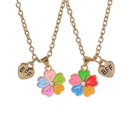 Halsband med Färgat Blomhänge