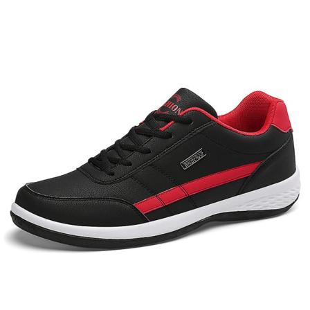 Läder Herrskor Sneakers Trend Casual Italiensk Andas Fritid Herr Sneakers Halkfria skor Herr Vulkaniserade skor Black 45