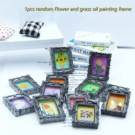 Dockhus Ram Väggmålning Väggmålning Miniatyr Hemmöbler De