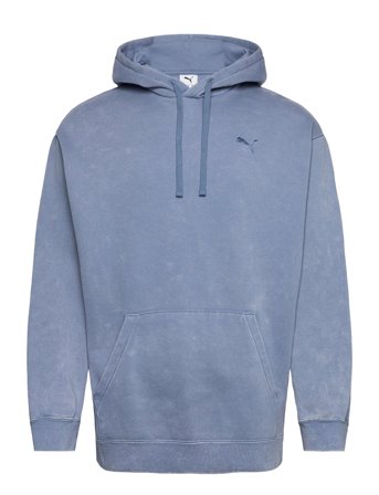 PUMA Ess Elevated Relaxed Wash Hoodie Fl - Blue - L