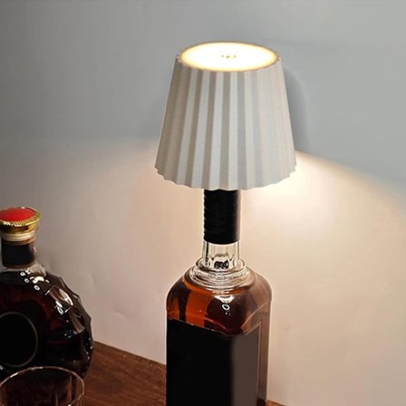 LED Vinflaskor Sladdlös Bordslampa 4000mAh Uppladdningsbart Batteri Bordslampa Utomhus & Inomhus Dimbar Aluminium Sladdlös Lampa För Vardagsrum