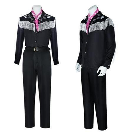 Ken Cosplay kostym för män Halloween Stage Performance Suit Black s