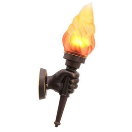 Höger hand simulering fackla hållare vägglampa café restaurang retro väggdekoration trädgård villa hotell utomhus landskap belysning