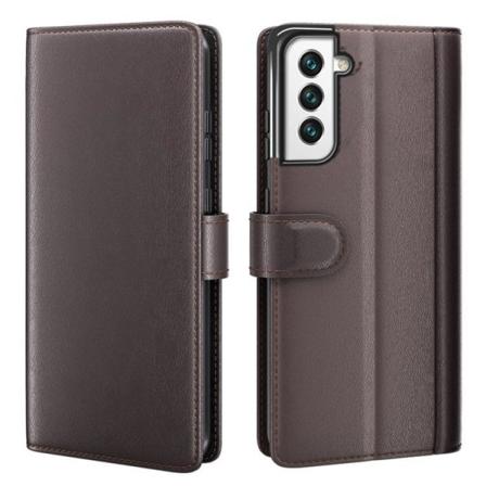 Magnetisk Äkta Läder Fodral Galaxy S22 Plus - Brun