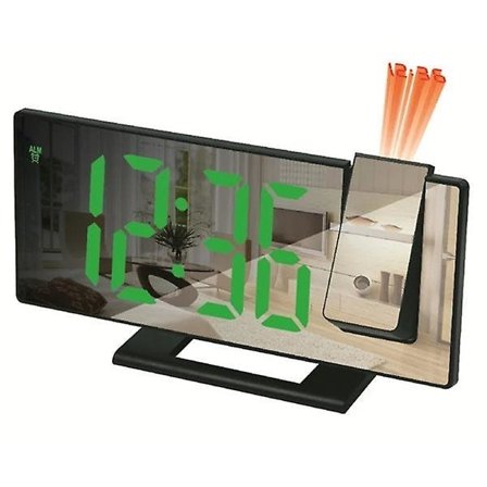 LED Digital Vækkeur Projektionsur Projektor Loftur med Tid Temperatur Display Baggrundslys Snooze Ur til Hjemmet