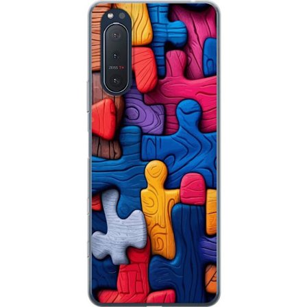 Yhteensopiva Puhelinkuori Sony Sony Xperia 5 II Leikkisä kuvitus Stitchin kanssa vaaleanpunaisissa omenoissa pehmeässä pastellidesignissa, jossa yh