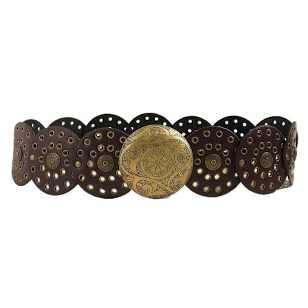 Skivbälten Ihåligt bälte KAFFE GULD SPÄNNE GULD SPÄNNE