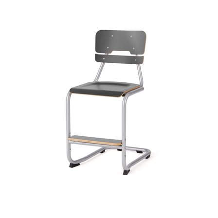 Classroom chair LEGERE III, H 500 mm, silver, anthracite