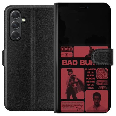 Yhteensopiva Lompakkokotelo Samsung Galaxy A35 Bad Bunny NFL-inspiroima kilpi logo, jossa on amerikkalainen jalkapallo ja tähtiä