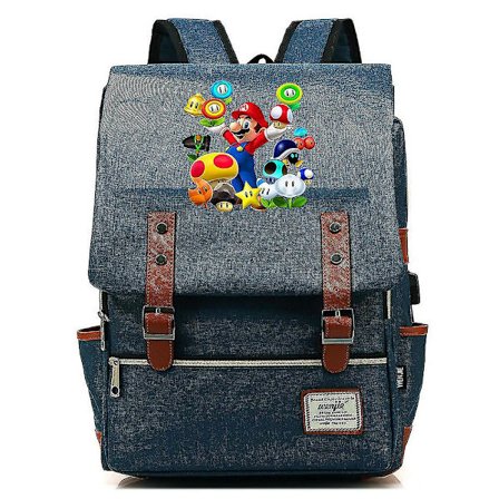 Super Mario Ryggsekk med Stor Kapasitet For Tenåringer Og Studenter Unisex Fritidsreiseveske, Ideell For Skole Eller Reise Med Barn