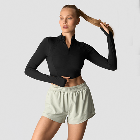 ICANIWILL Mirage Cropped Long Sleeve Wmn, Black