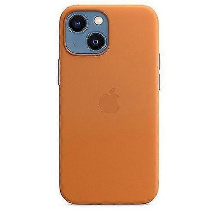 Lærveske for iPhone 13 Mini med MagSafe Gullbrun