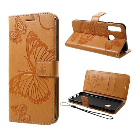 Butterfly läder Huawei P30 Lite fodral - Brun