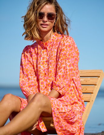 Noella Imogene Sh. Dress - Coral - XXL