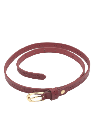 Complement Bälte 1,3cm Med Synliga Sömmar Skärp Dam Röd L