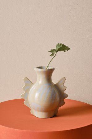 Jotex - Vase 17 Cm Beige/lys blå - FLORENCE - Kjøp Vaser hos Jotex