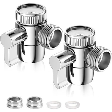 Brusefordeler, 2 stk. Forkromet fordeler, rustfri og holdbar, udskiftningsfordeler i messing til køkken- eller badeværelsesbruserhoved, 