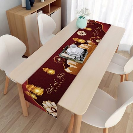 Mordely 2023 Eid Mubarak bordsduk Ramadan dekoration