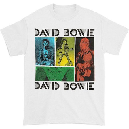David Bowie T-shirt med färgade kvadrater