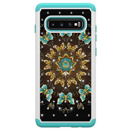 Samsung Galaxy S10+ TPU-Skal Armor Extra Tåligt - Pretty Butterf Svart