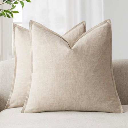 2-pack Linnekuddfodral 45x45cm/40x40cm, Bohemisk Stil för Soffa & Sovrum_TF_TF