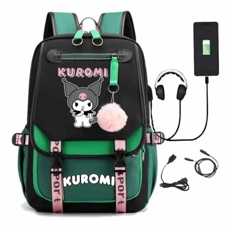 Kuromi ryggsekk barn ryggsekker ryggveske 1 stk grønn 3 grønn 3
