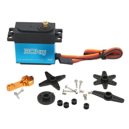 30KG RC Servo Vanntett Rask Respons Aluminiumslegering Metallgir Styremotor med 25T Metall Servoarm