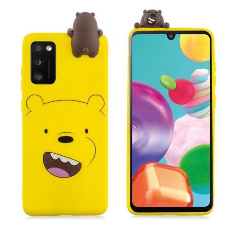 Cute 3D Samsung Galaxy A41 Cover - Gul Bjørn Yellow