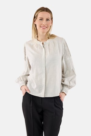 B. COPENHAGEN - Skjorte – Sandfarvet – Strukturdetaljer