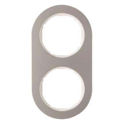 Hager 10122014 Ramme til serie R.Classic Hvit, 2 rom, Strømbrytere & vegguttak