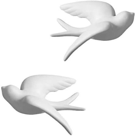 Keraamiset linnut, varpuset, pääskyset, kyyhkyt, valkoiset, seinälle asennettavat koristeet, roikkuvat kylpyhuoneeseen, olohuoneeseen, puutarhaan, 